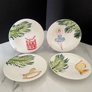 SET of 4 Nutcracker Canapé Appetizer Plates by Vietri